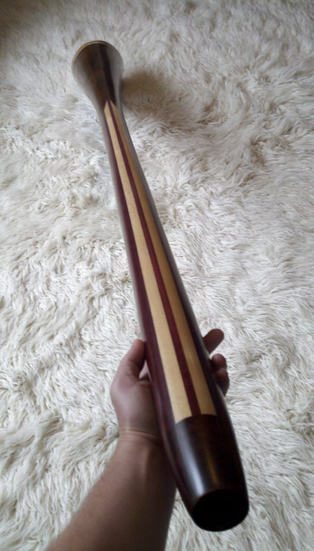 walnut wood didgeridoo chevrons stripe inlay